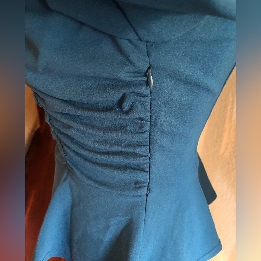 Belle Poque retro ruched peplum top blouse - Picture 7 of 9
